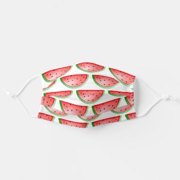 Cute Watermelon Summery Pattern Adult Cloth Face Mask by Magical_Maddness at Zazzle
