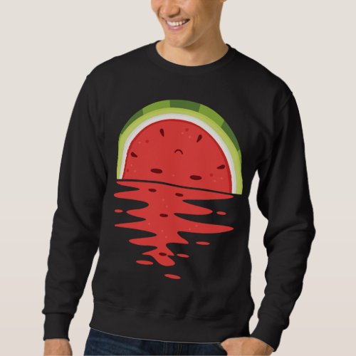 Cute Watermelon Sunset Outfit Summer Fruit Sweatshirt