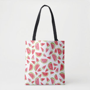 Cute watermelon tote bag - hand painted pattern