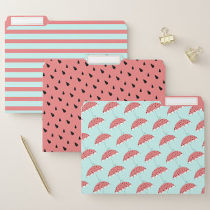 Cute Watermelon Umbrella Pattern Matching File Folder