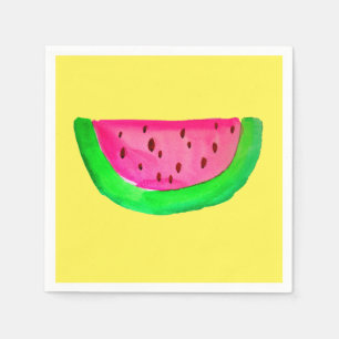 Cute watermelon watercolor illustration fruit art napkins