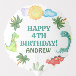 Cute watrcolor Dinosaur Birthday Party Balloon