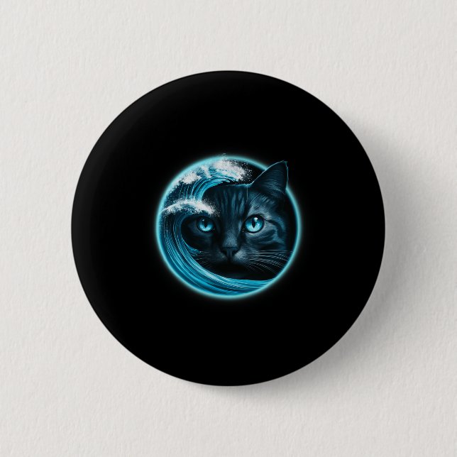 Cute Wave Of Blue Cats For Kamala Funny  Button (Front)