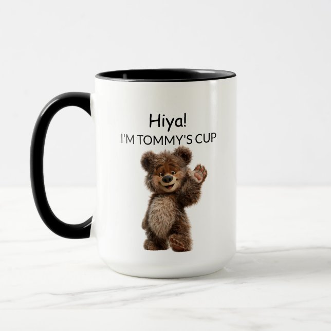 Cute Waving Bear Mug (Left)