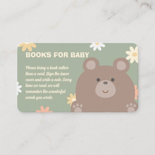 Cute We Can Bearly Wait Baby Shower Books For Baby Enclosure Card