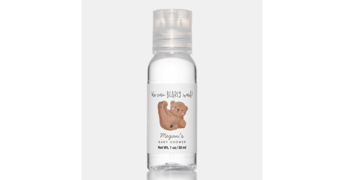 Cute We Can Bearly Wait Baby Shower Hand Sanitizer Zazzle