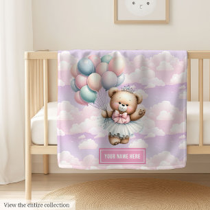 Cute We Can Bearly Wait Baby Shower Teddy Bear Blanket