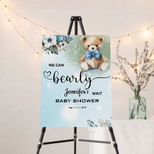 Cute We Can Bearly Wait Bear Baby Shower Foam Board