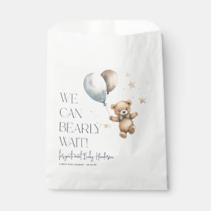 Cute We Can Bearly Wait Boy Baby Shower Favor Bag