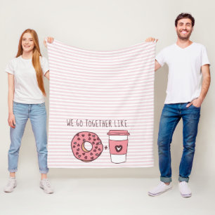 Cute We Go Together Donuts & Coffee Fleece Blanket