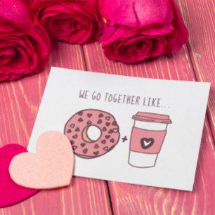 Cute We Go Together Like Donuts & Coffee Valentine Invitation