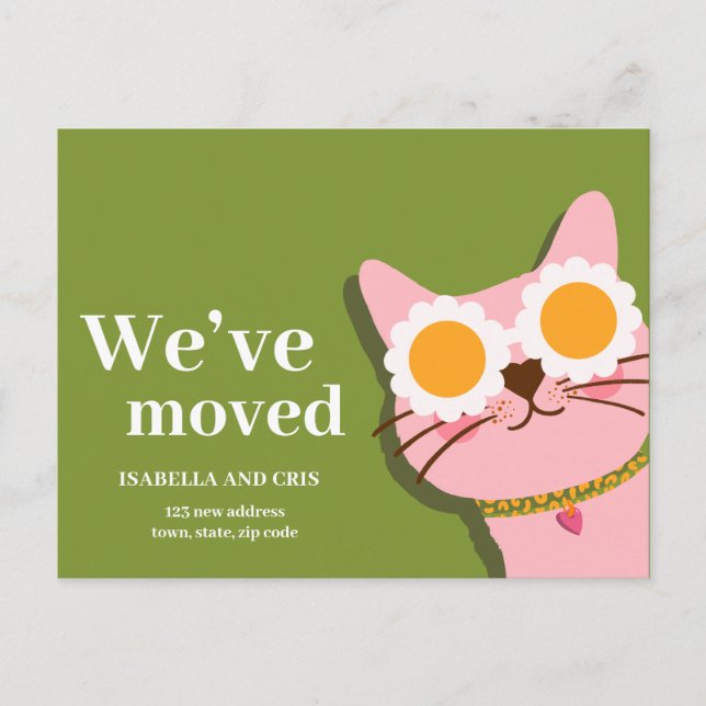 Cute We Have Moved New Address Announcement Postcard (Front)