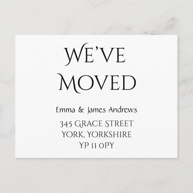 Cute We’ve Moved New Address Announcement Postcard (Front)