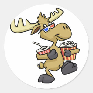 Cute Wearing 3D Glasses choose background color Classic Round Sticker