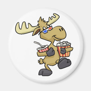 Cute Wearing 3D Glasses   choose background color Magnet