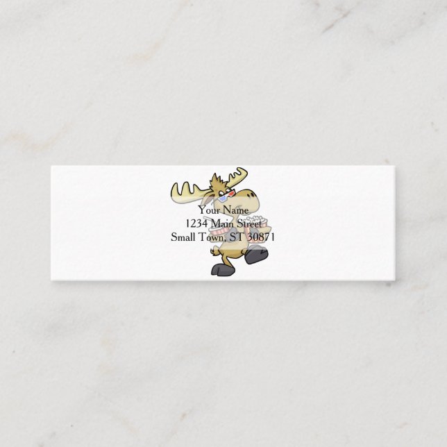 Cute Wearing 3D Glasses | choose background color Mini Business Card (Front)