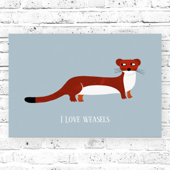 Cute Weasel Poster by Squirrell at Zazzle
