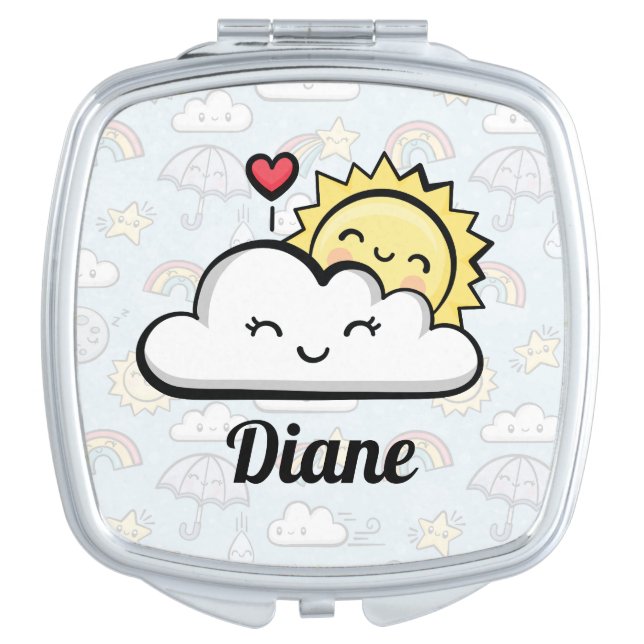 Cute Weather Compact Mirror (Front)