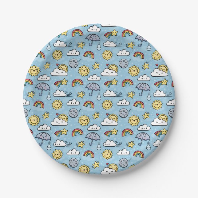 Cute Weather Paper Plates (Front)