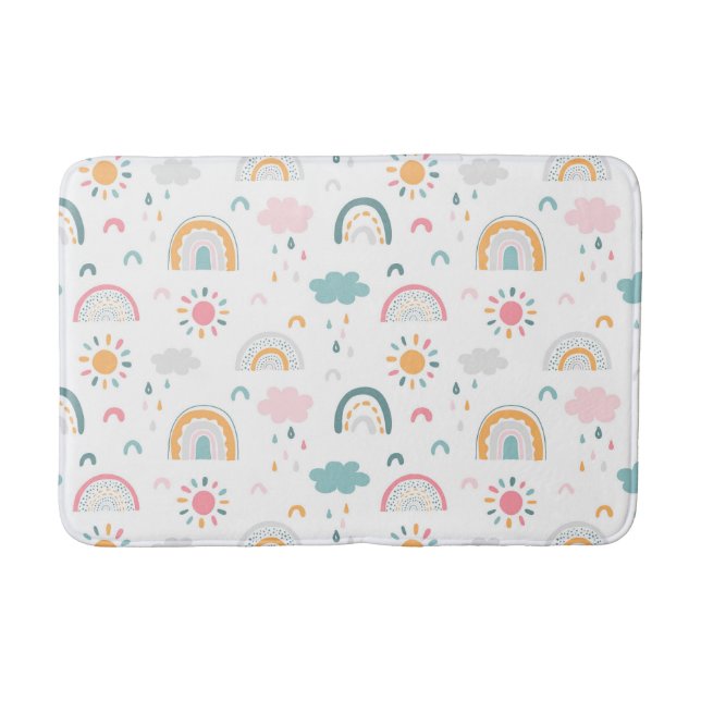 Cute Weather Pattern Bath Mat (Front)