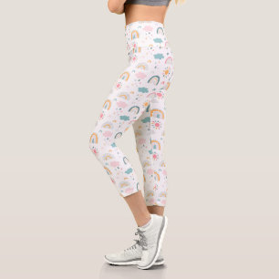 Cute Weather Pattern Capri Leggings
