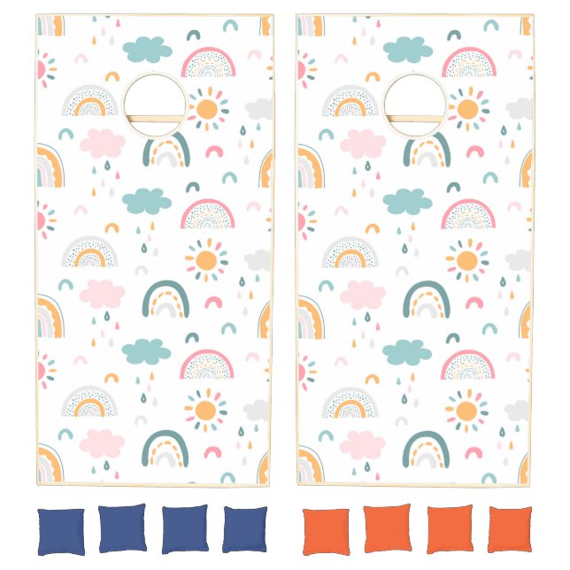 Cute Weather Pattern Cornhole Set (Set)