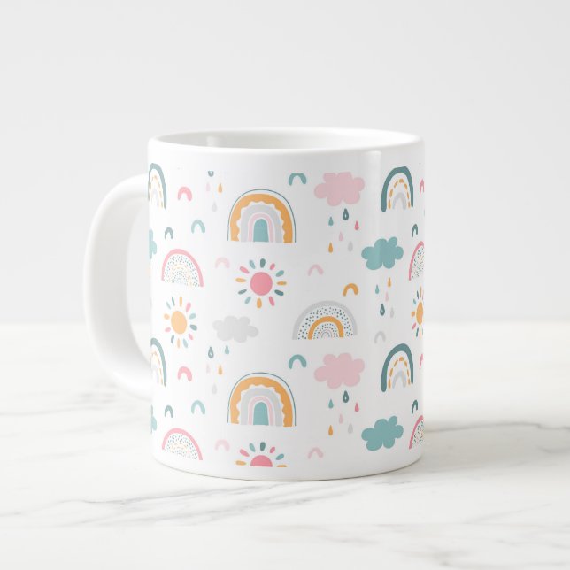 Cute Weather Pattern Giant Coffee Mug (Front Left)