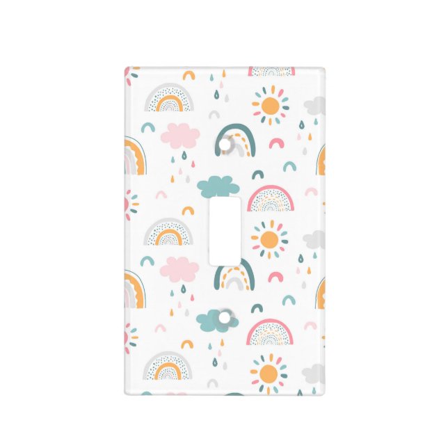 Cute Weather Pattern Light Switch Cover (Front)