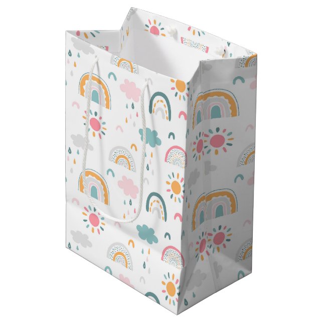 Cute Weather Pattern Medium Gift Bag (Front Angled)