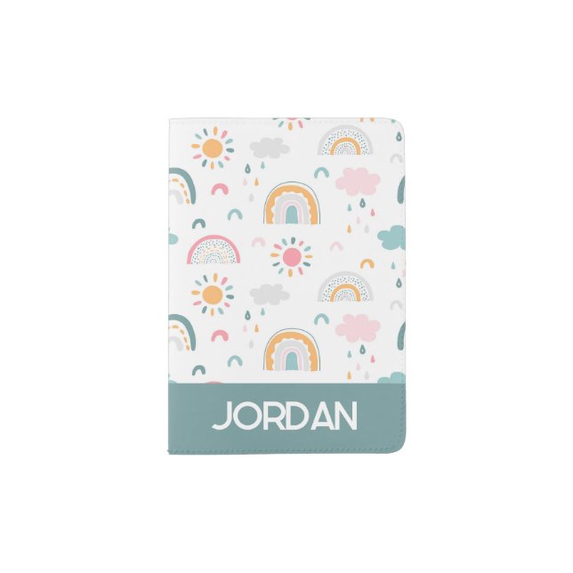 Cute Weather Pattern Passport Holder (Front)