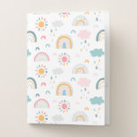 Cute Weather Pattern Pocket Folder