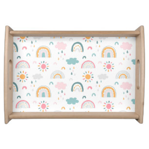 Cute Weather Pattern Serving Tray