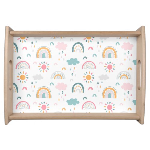 Cute Weather Pattern Serving Tray