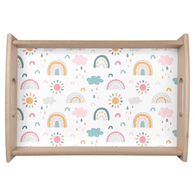Cute Weather Pattern Serving Tray (Front)