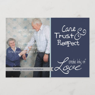Cute wedding anniversary photo love trust invitation