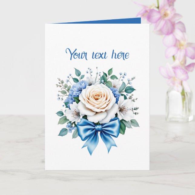 Cute Wedding Bouquet customizable  Card (Orchid)