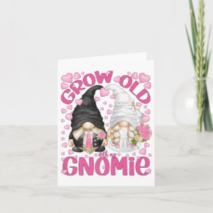 Cute Wedding Bride And Groom Gnomes Grow Old With  Card