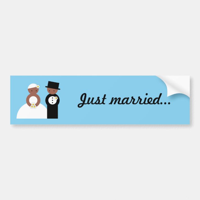 Cute wedding couple bumper sticker (Front)
