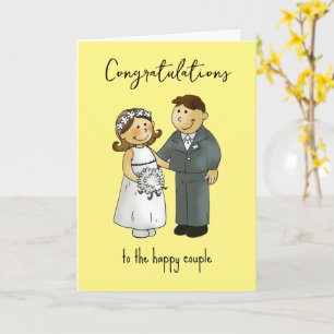 cute wedding couple congratulations card