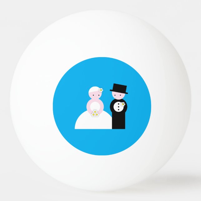 Cute wedding couple Ping-Pong ball (Front)