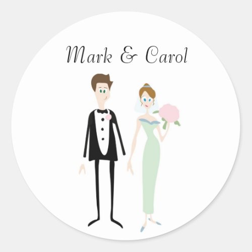 Cute Wedding Couple Stickers