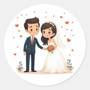 Cute Wedding Couple Stickers