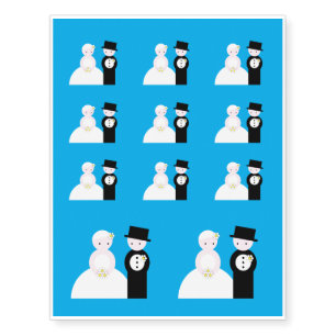 Cute wedding couple temporary tattoos