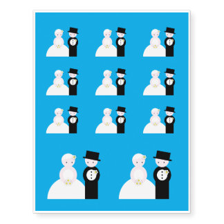 Cute wedding couple temporary tattoos