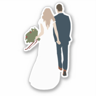 Cute Wedding Custom-Cut Vinyl Stickers