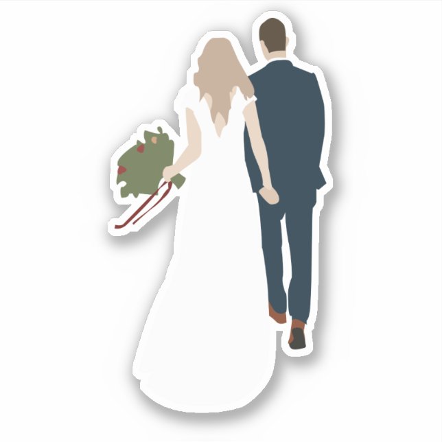 Cute Wedding Custom-Cut Vinyl Stickers (Front)