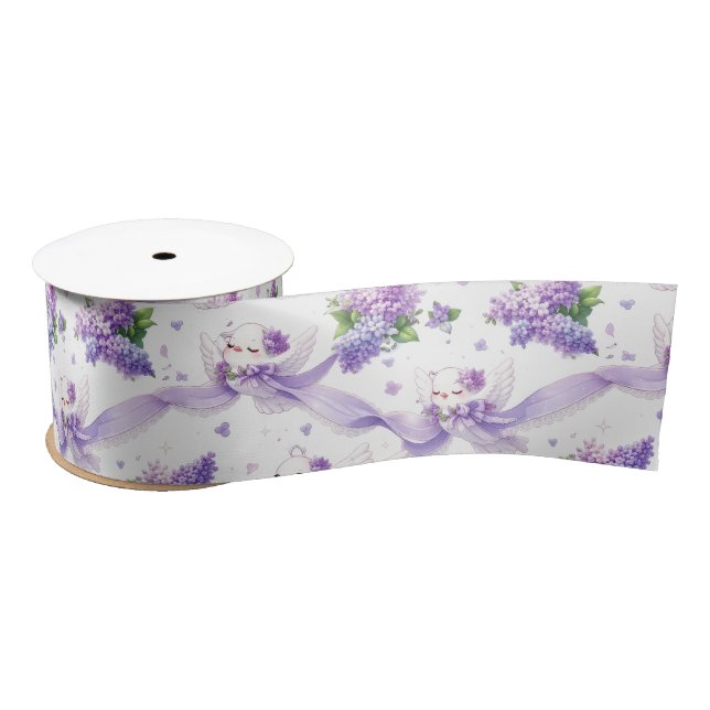 Cute Wedding Doves with Lilacs and Ribbons (Spool)