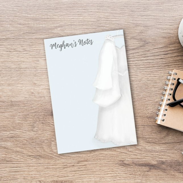 Cute Wedding Dress Personalized  Post-it Notes (Creator Uploaded)