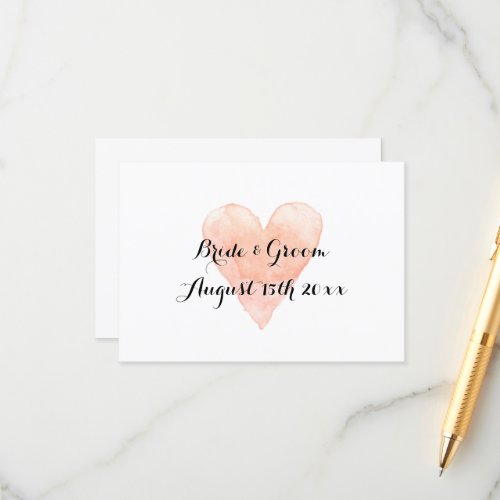 Cute wedding enclosure cards with coral pink heart