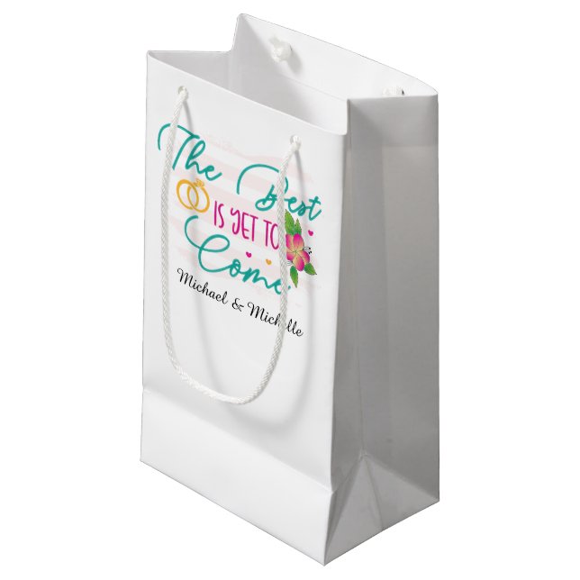 Cute Wedding engagement party customizable Small Gift Bag (Front Angled)